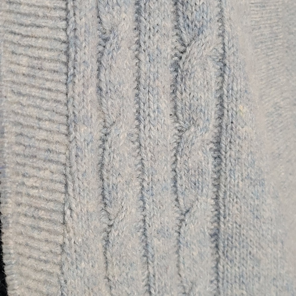 Vintage‎ Jantzen Mens Blue Cable Knit Sweater Vest Sz M Grandpa Academia Preppy - Picture 8 of 8